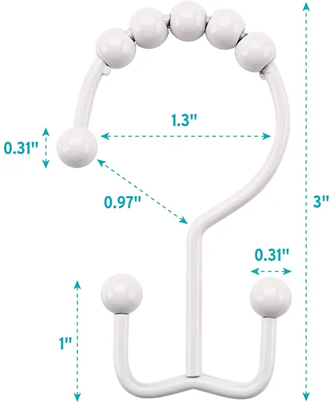 2 Lb. Depot Ganci Per Tende Da Doccia Doppi Anelli (Finura Decorativa