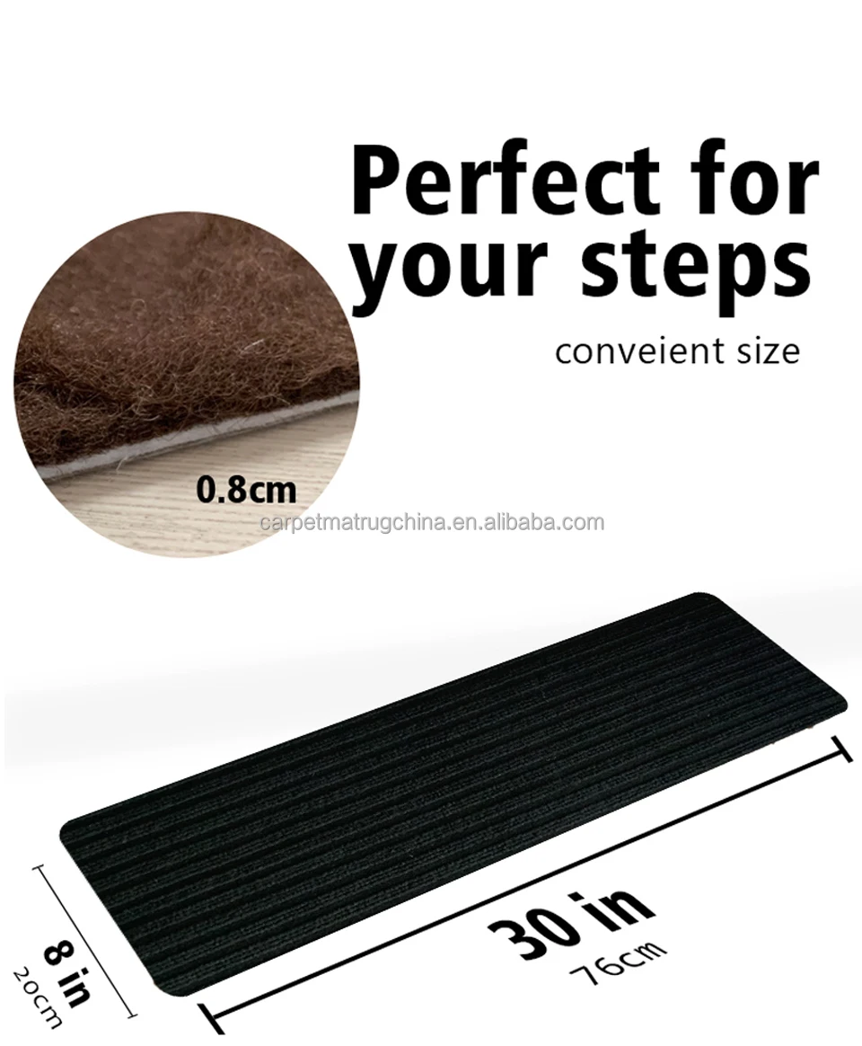Striped Selfadhesive Treadsafe Carpet Stair Treads Nonslip Carpet