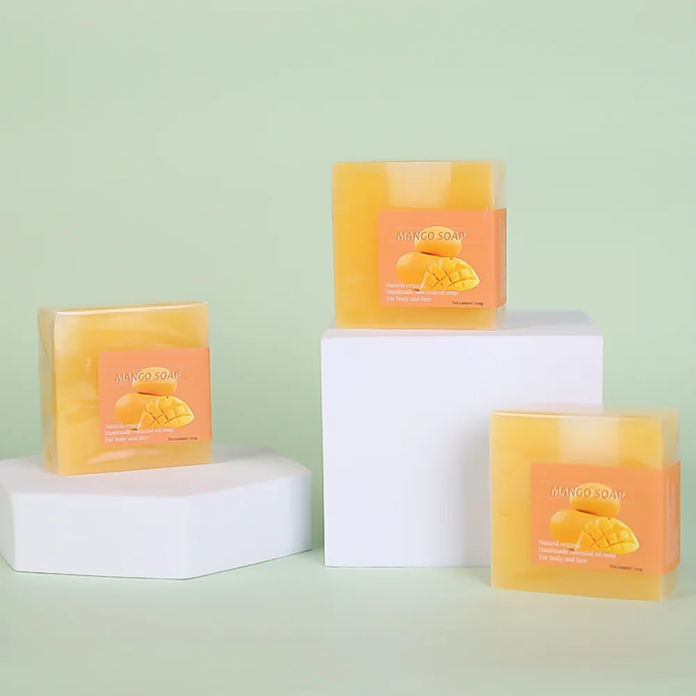 Best-Selling Factory Price Natural Handmade Mango Essential Oil Face Soap Bar Soap with Oil Control Feature Soothing Skin Face