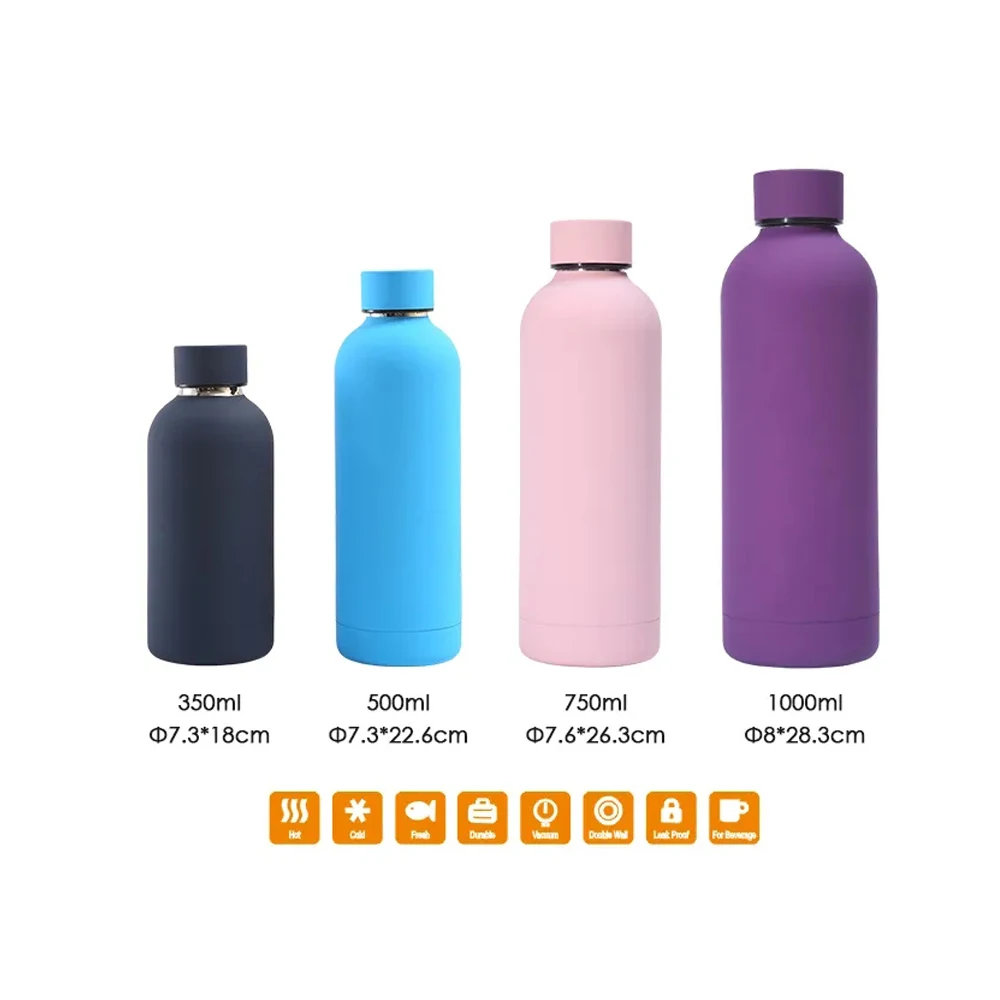 350ml 500ml 750ml 1000ml Thermos Eco Friendly Vacuum Metal Drink Bottle Stainless Steel Insulated Water Bottle with Custom logo
