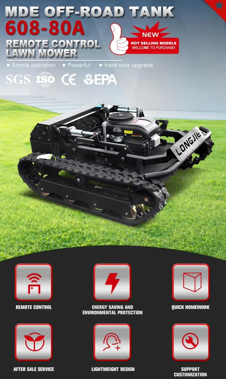 Parks Machine Remote High Power 608-80A Remote Control Lawn Mower - 4-Stroke Heavy Duty ...