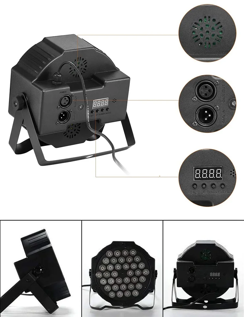 Сценическое светодиодное освещение, 36 светодиодов, RGB DJ LED Par освещение, дистанционное управление, активация звуком, автоматическое воспроизведение, сценическое освещение