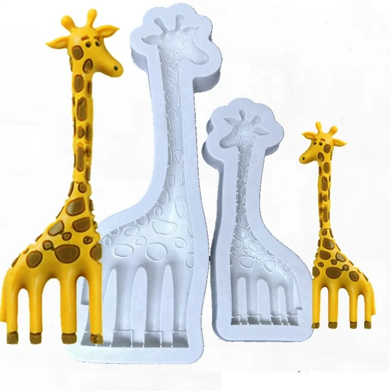 Candy Fondant Resin cupcake toppers Giraffe Head Silicone Mold Chocolate Mints Clay Mold creates a small flat backed giraffe head perfect size for candy jewelry and more. 