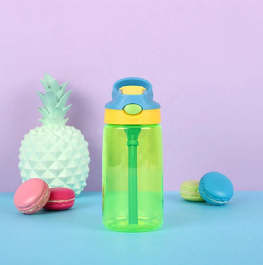 Gourde licorne sans BPA, avec couvercle à rabat anti-fuite - Licorne Québec