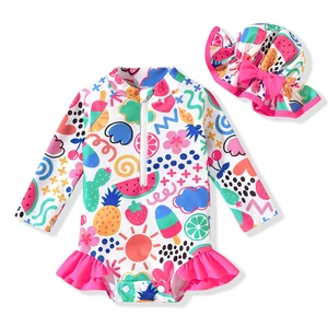 New Design Children'S Swimsuit Long-Sleeves Swimming Suit Kids Girl Custom Baby Swimwear