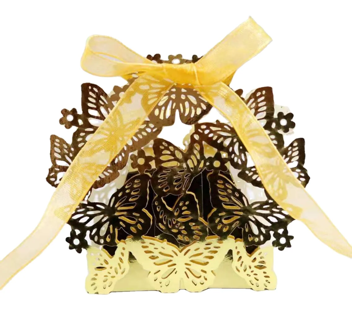 hollow out butterfly chocolate paper box butterfly shaped black