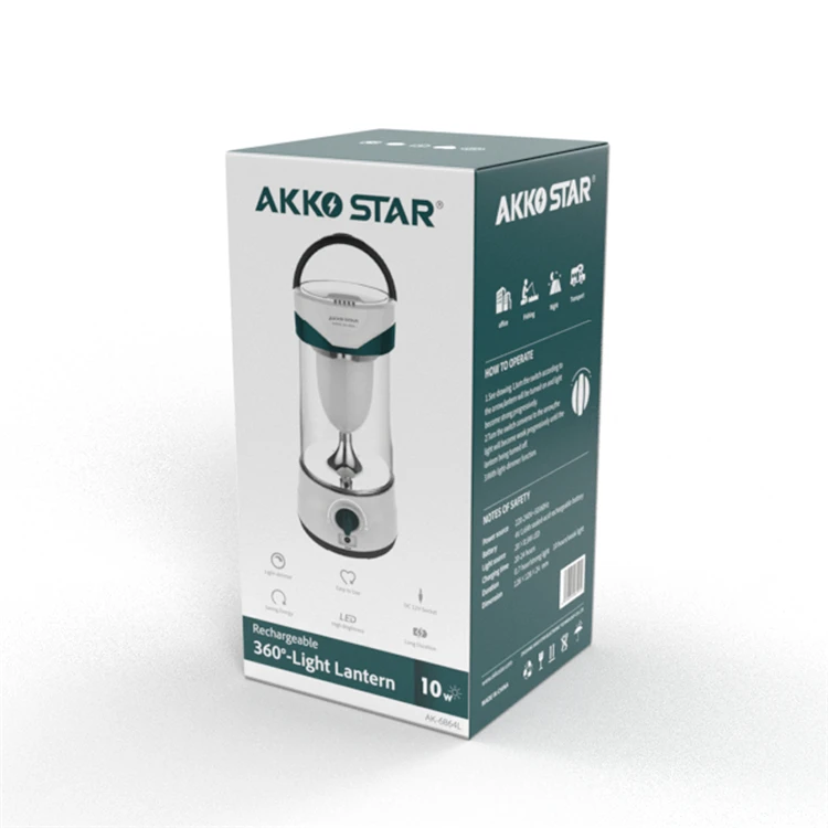AKKO STAR Rechargeable Emergency Lantern with Rotatable Lighting Multi Function Emergency Light