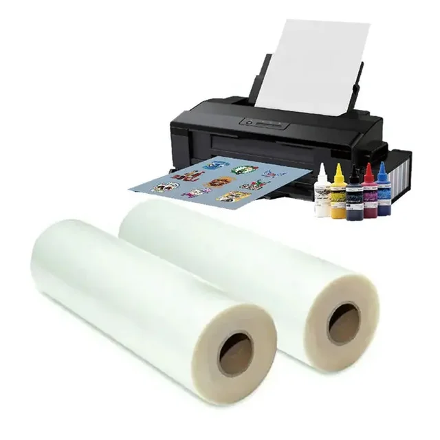 DTF film heat transfer printing pet film roll 30/60cm cold peel inkjet printer PET transfer Film for DTF printing