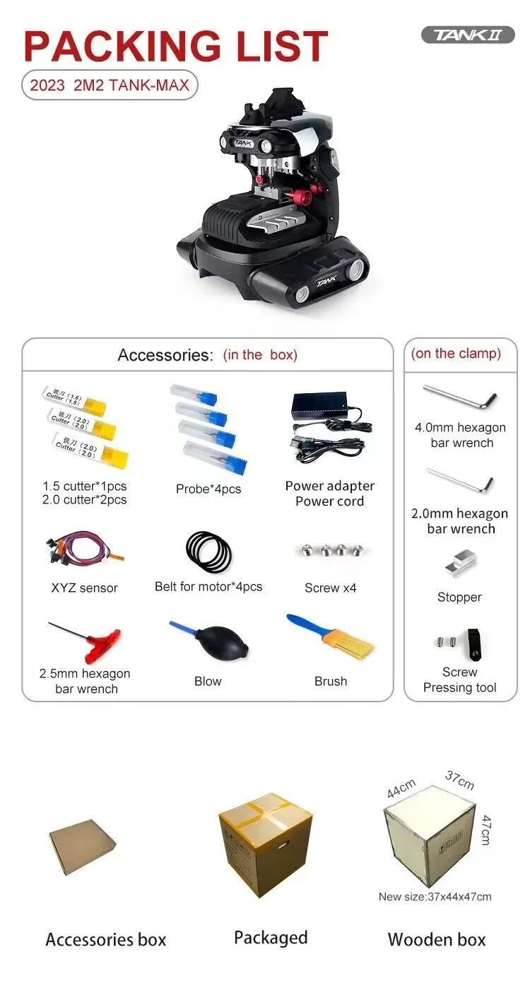 2024 2023 Updated Model Database 2M2 Magic Tank PLUS Automatic Car Key Cutting Machine with Battery Type Code Reader
