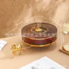 Gilded carriage round fruit platter (smoky gray)