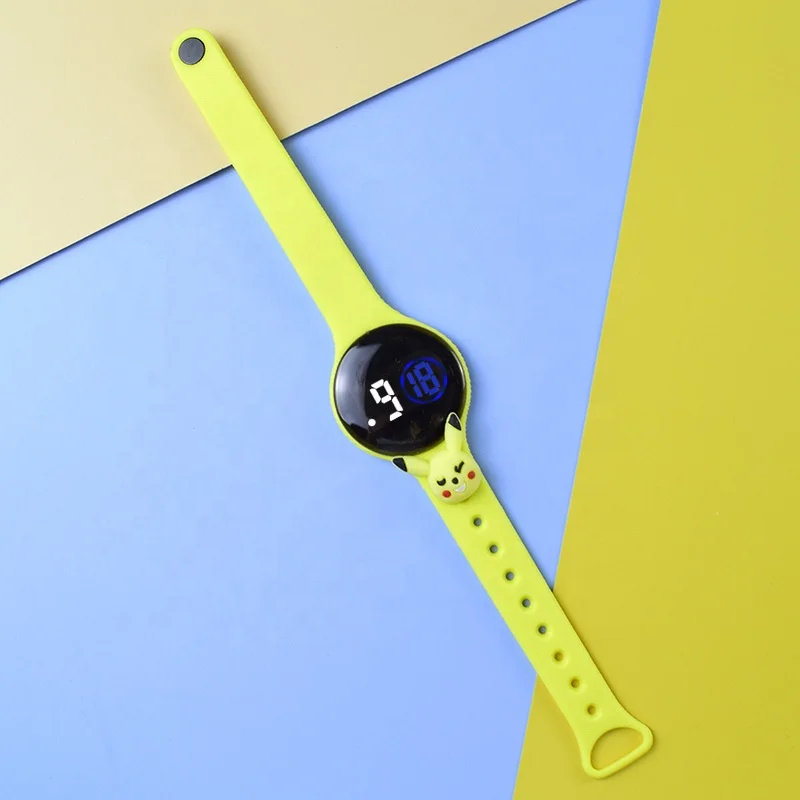Waterproof Hand Touch Screen Led Display Led Watch for Kids Round Shape Carton Unique Kids Watch