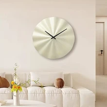Unibody Quartz Movement Wall Clock Light Yellow Single Face Unique Modern Simple Design Custom Living Room Silent Needle Home