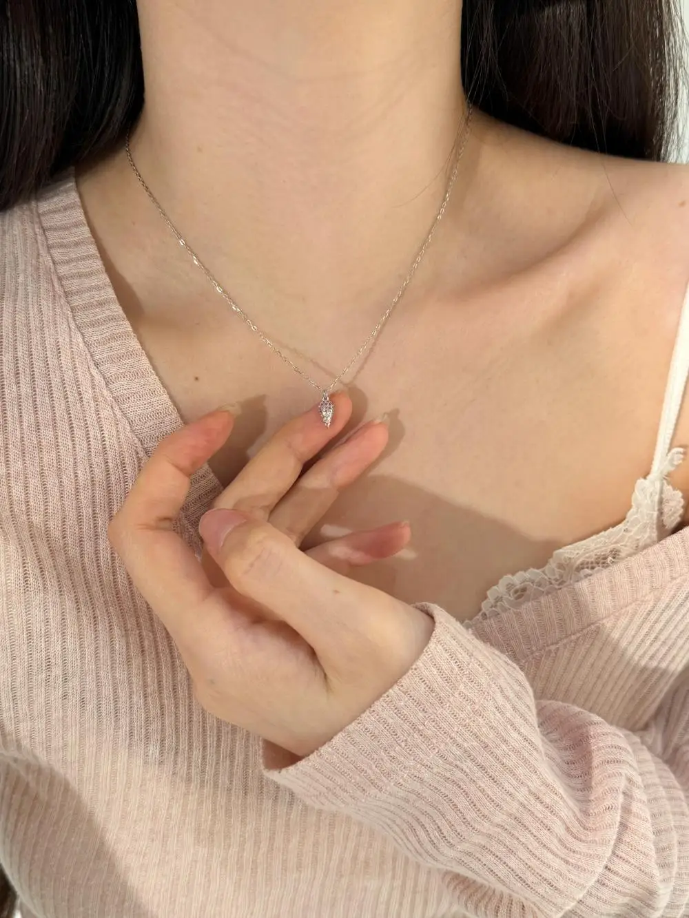 KAKODIY Adjustable 5A Zircon Fine Jewelry for Women Pendant Ice Cream Shape 925 Sterling Silver Necklace detail 8