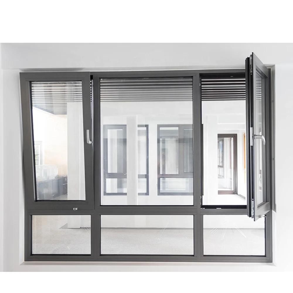 Minglei Best insulated triple glazed tilt and turn window thermal break aluminum windows