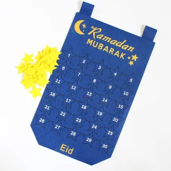 Ramadan Eid Advent Calendar 30 Days Eid Mubarak Hanging Felt Countdown Calendar For Eid Party Supplies