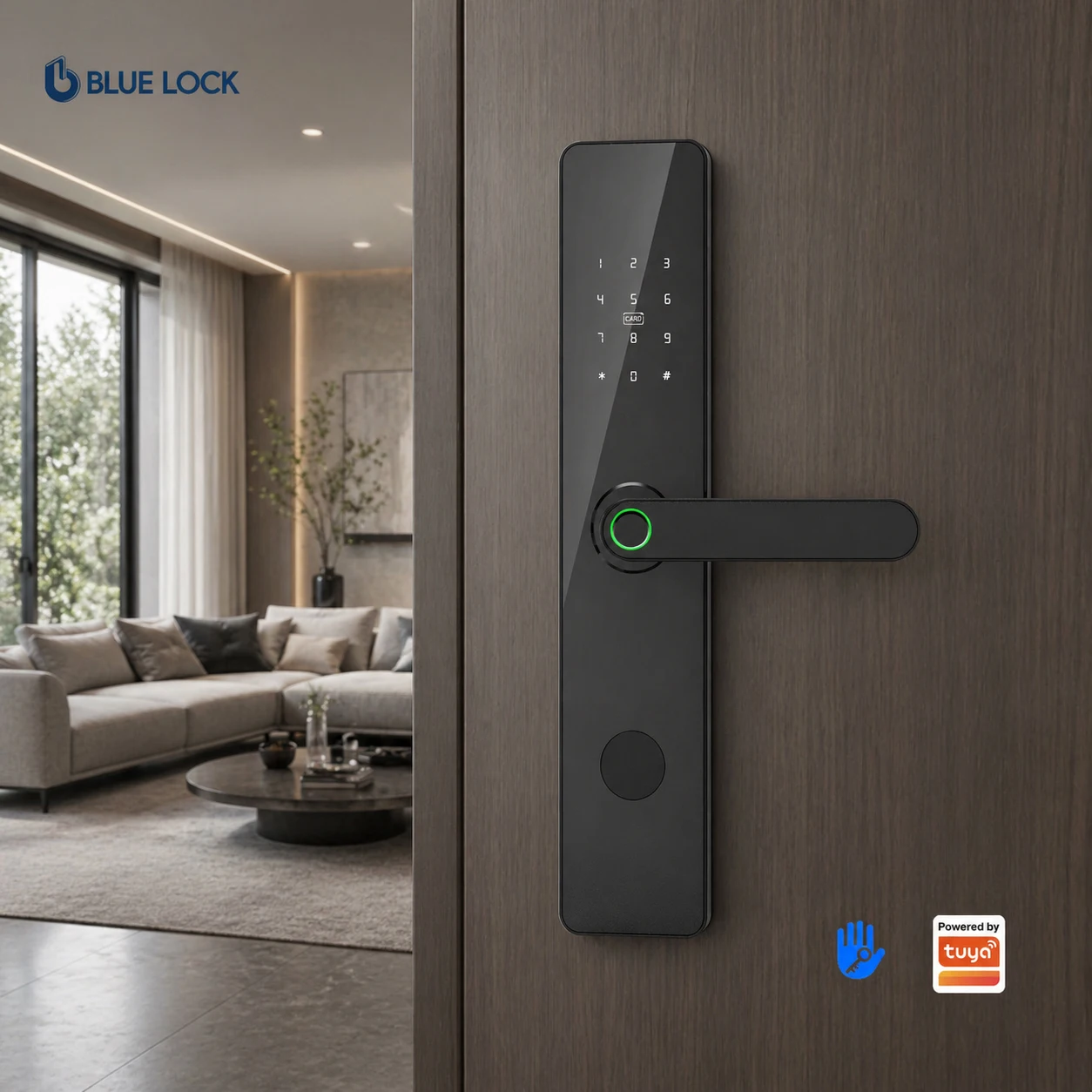 Bluelock Tuya Remote Control TTLock Smart Lock Biometric Fingerprint Lock Door Wifi BLE OEM ODM High Security Keyless Entry