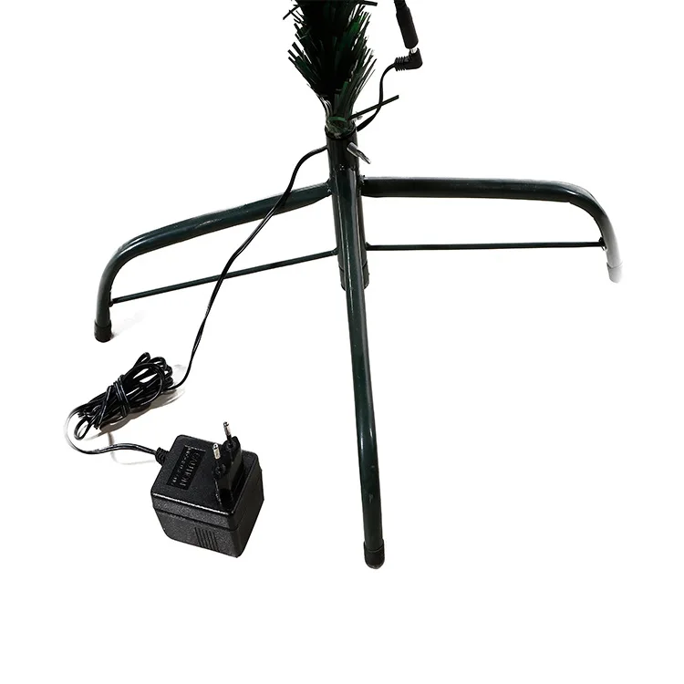Wholesale New Xmas Ornaments PVC Green Artificial Led Fiber Optic Christmas Tree With Lights