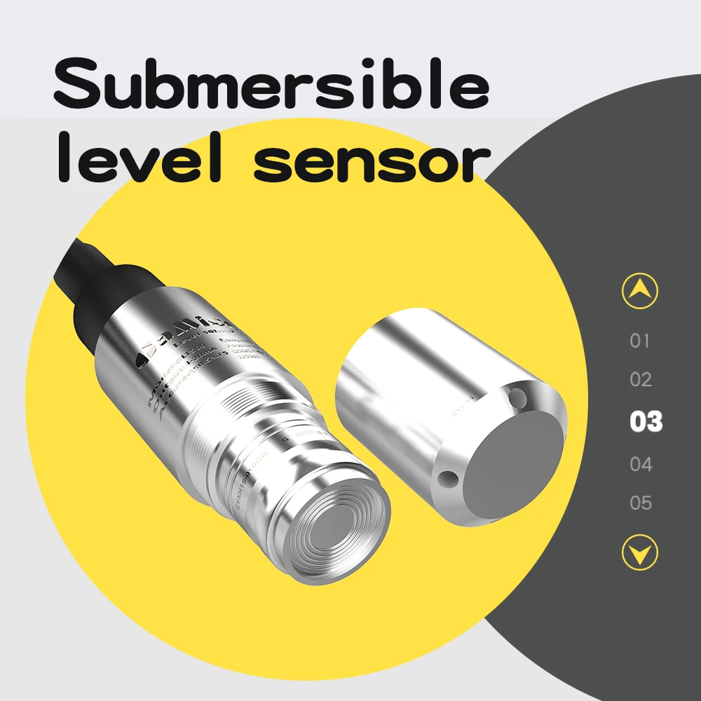 GLT500 Submersible Pump Deep Sensor Water Well Level Sensor for Tanks