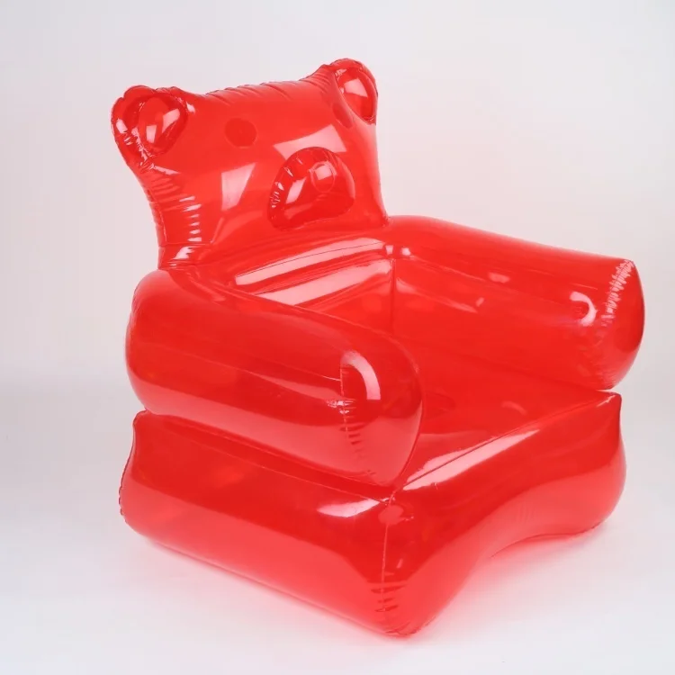 Factory Customized PVC Inflatable Gummy Bear Sofa Chair for Kids Modern Foldable Design for Bedroom Use