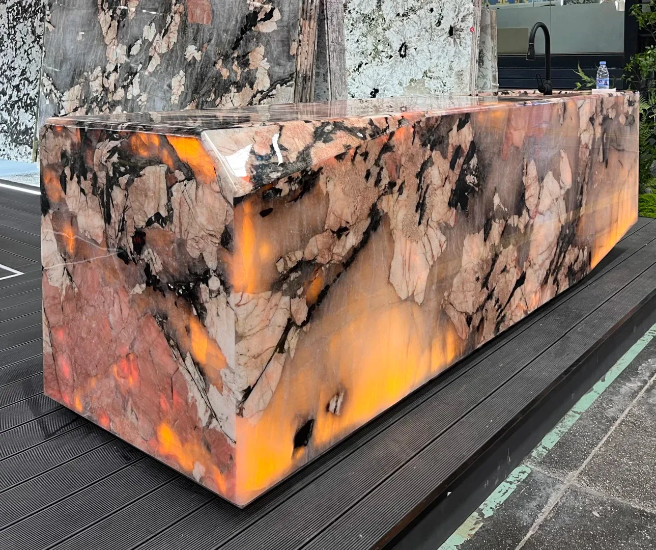 product modern polished natural pink patagonia marble translucent stone kitchen island countertop for villa indoor use-7