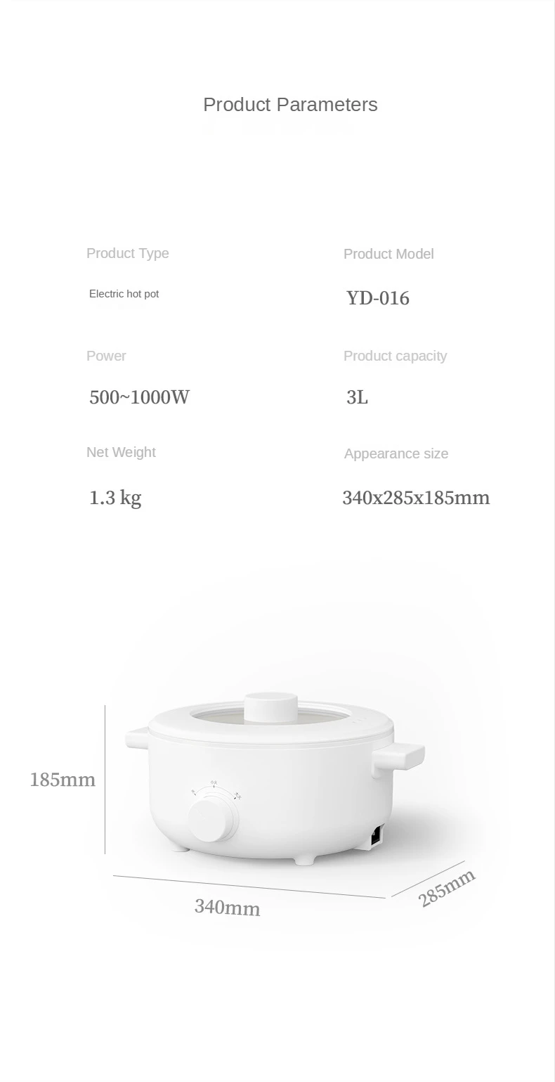 Multifunctional Electric Hot Pot Household 2/3l Integrated Student