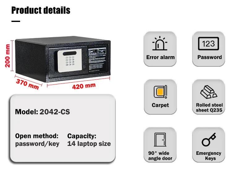 Elsafe Steel Secret Money Deposit Security Mini Electronic Digital Room Laptop 24 Hotel Safe Box