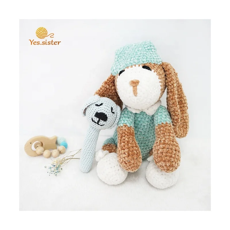 Custom Kids Handmade Stuffed Animals Plush Soft Toy Chenille Crochet Dog Amigurumi