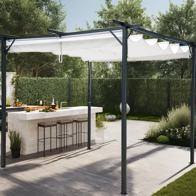 Backyard or Patio Shade Pergola, Light Filtering 90% UV Block, Backyard or Patio Shade Pergola, Light Filtering 90% UV Block