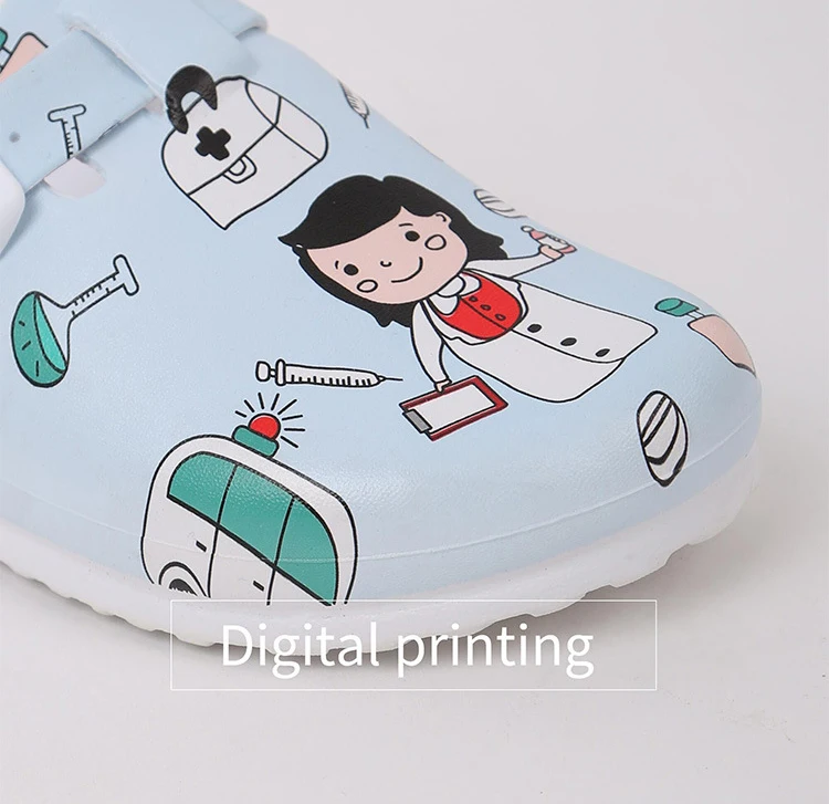 Slippers Sneakers Printing Nurse Platform Clogs Lite Ride Operation