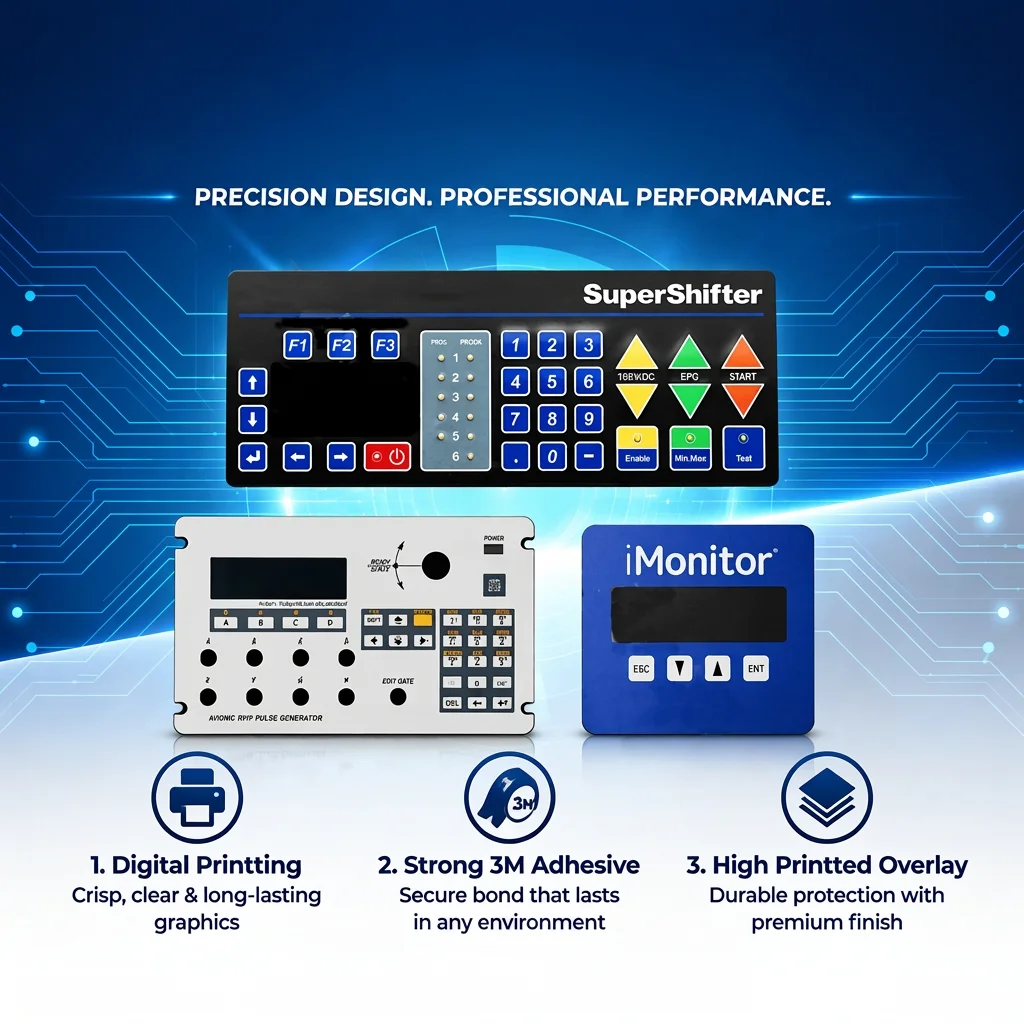 Embossed Tactile Button Membrane Keypad with F150 PET Graphic Overlay