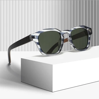 2024 polarizing sun glasses square craved wooden glasses mens natural wood polarized bamboo personalized sunglasses