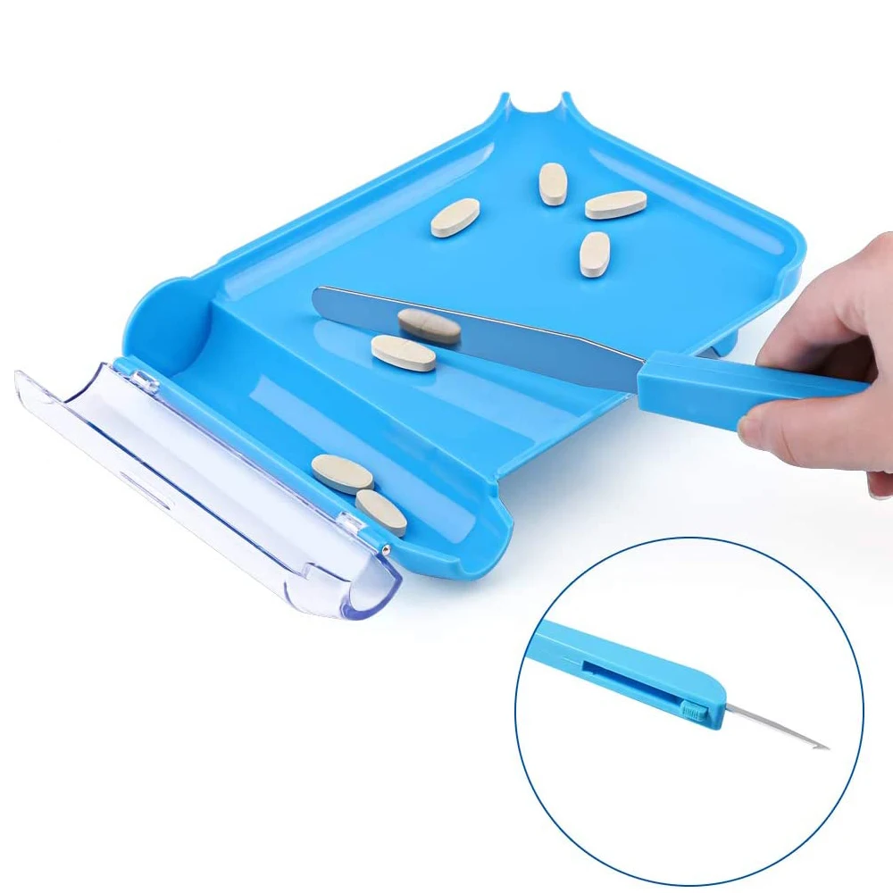 Pill Counting Tray with 2 Spatulas Opret Pill Counter for Pharmacy to Count Meds Pill Tablets Box