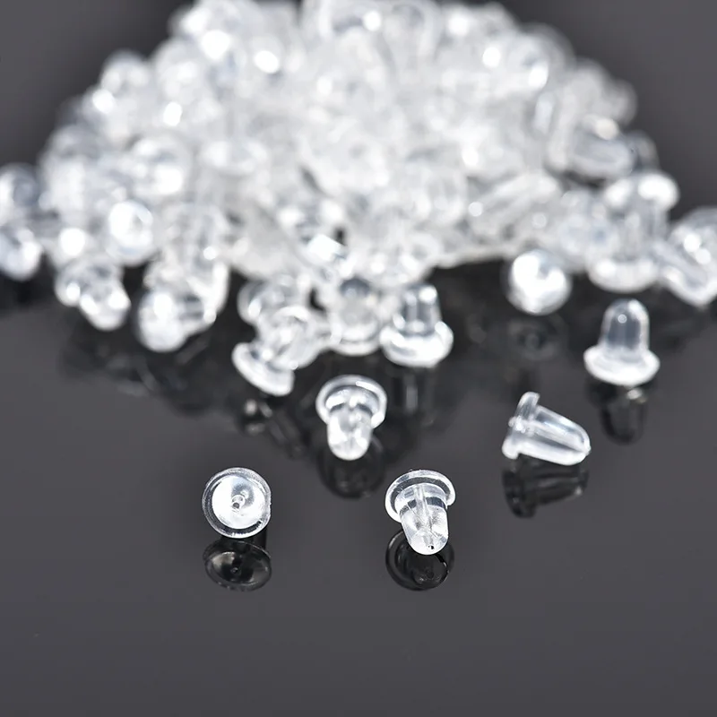 500pcs/dozen clear earring backs soft silicone