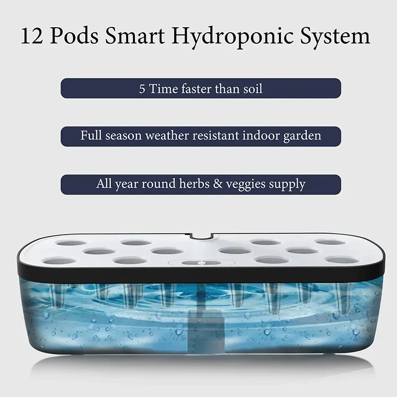 12 Pods Hydroponics Growing System - Indoor Herb Garden