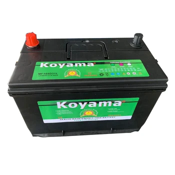 Reliable factory and quality maintenance free battery lead acid car battery wholesale 12V90Ah 105D31LMF