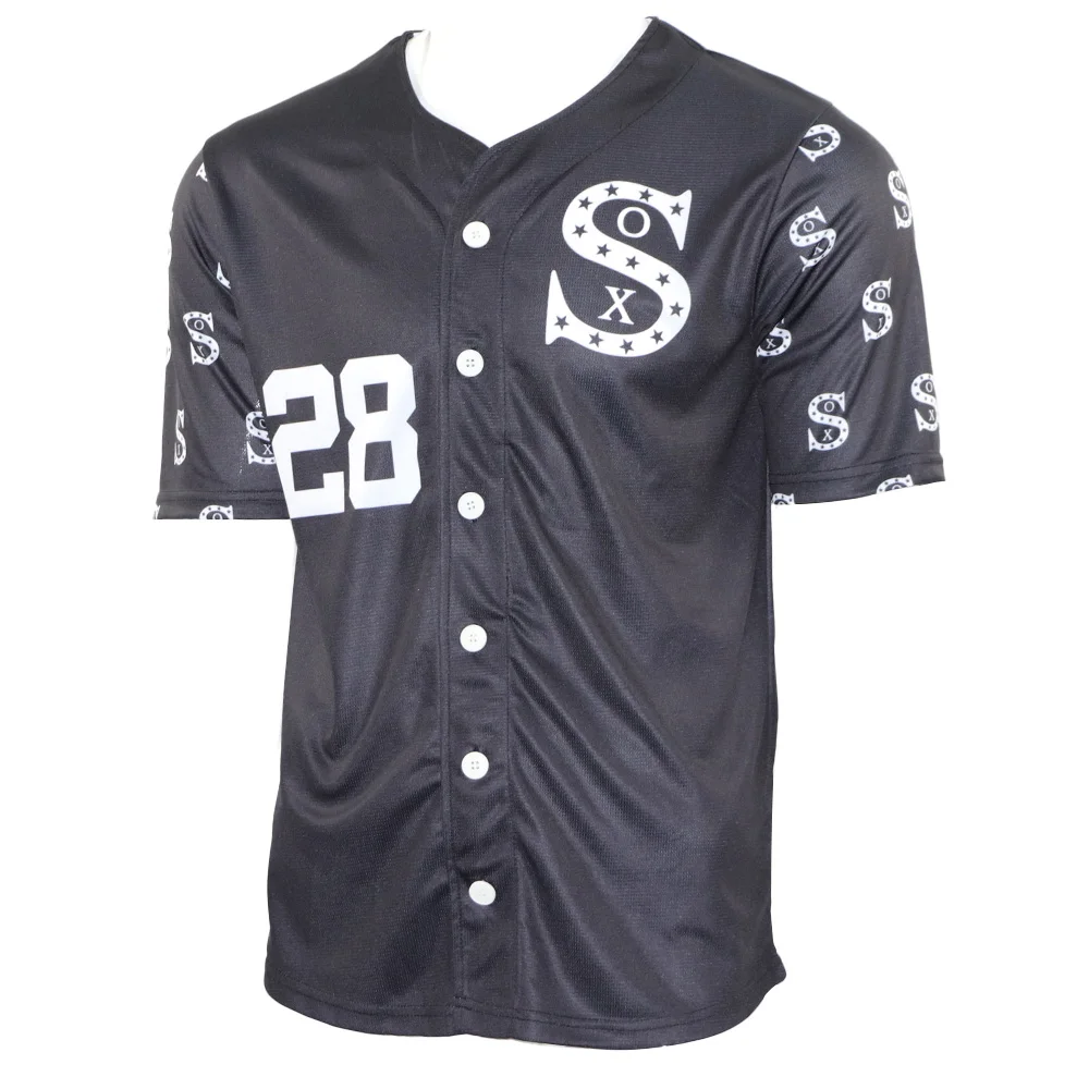 Source custom sublimated black white home away your own design button up  USA baseball jerseys team uniforms on m.