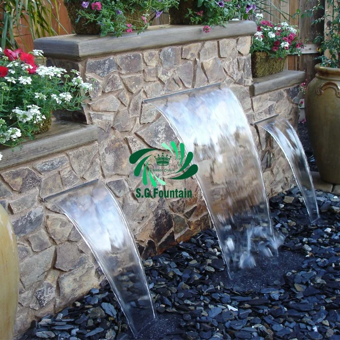 High Quality Low Price Artificial Modern Rock Waterfall Fountain Home Garden Artificial Stainless Steel Waterfall Accessories