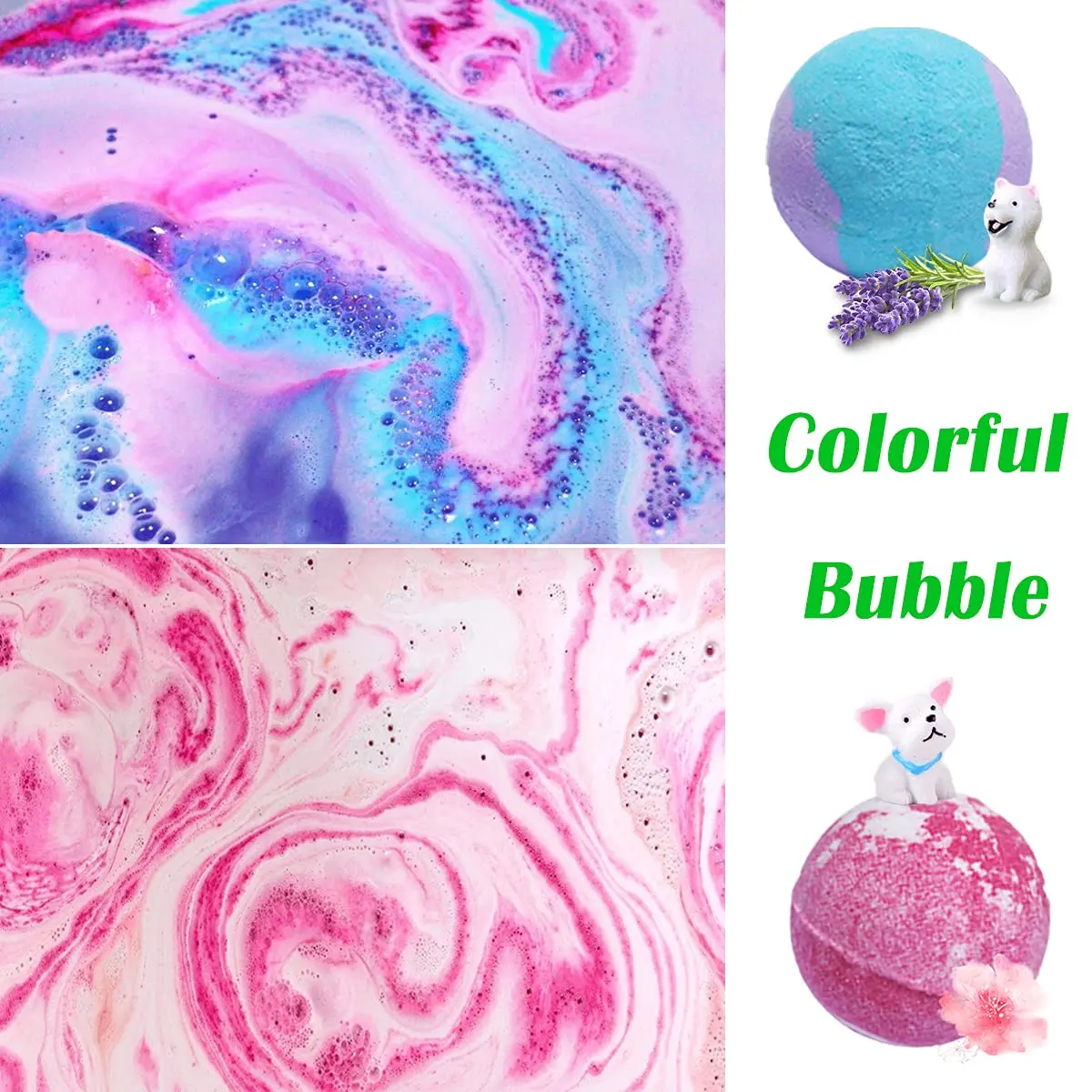 Сделанные на заказ красочные пузырьки, все натуральные веганские Бомбочки для ванны с игрушкой, бомбочка для ванны, детские мини-игрушки для собак