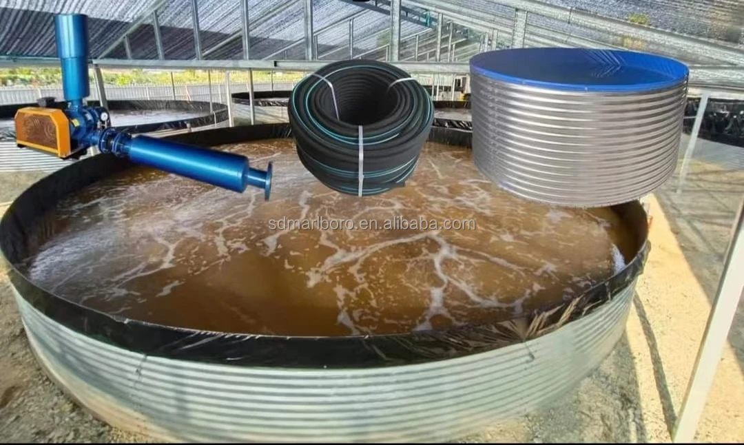 Customized Colour Galvanized Steel Plate Tank for Fish Shrimp Farming Pond With PVC Membrane Liner Inside
