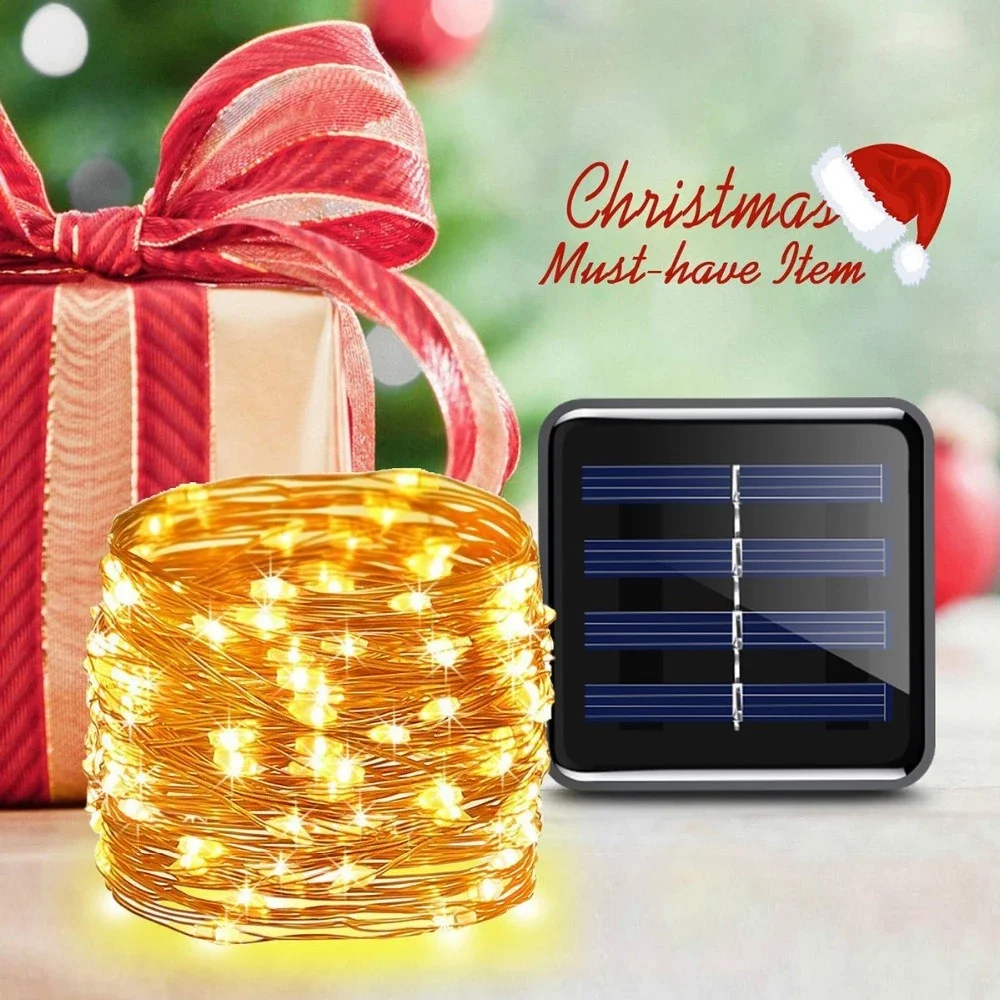 100LED 10M Copper String Light Multi Colored Christmas String Lights Holiday Decoration Led Copper Wire String Light