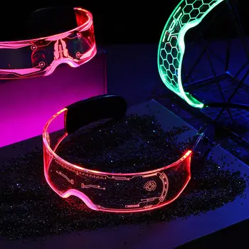 Light Up Glasses, Led Light Up Glasses, Cyberpunk Led Glasses, Futuristic  Glasses, 7 Colors, Dual Control, For Nightclub Party, Halloween, Bar, Dj,  Co