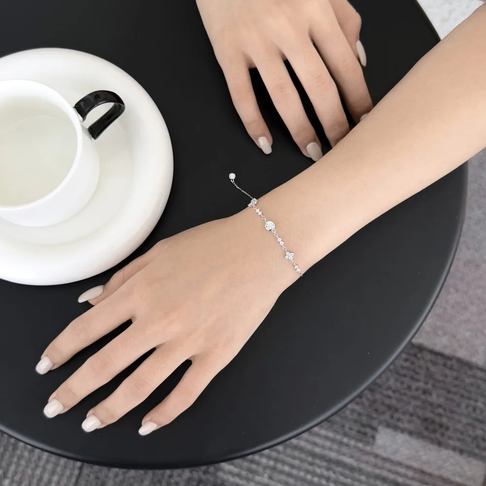 KAKODIY Fashion Design Rhodium 18K Gold Plated Sterling Silver Chain 5A Zirconia Multi Pendant Four Leaf Clover Bracelet detail 7