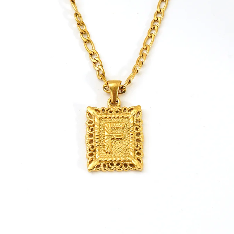 18K金メッキステンレス鋼初期ペンダントネックレスレーススタイル