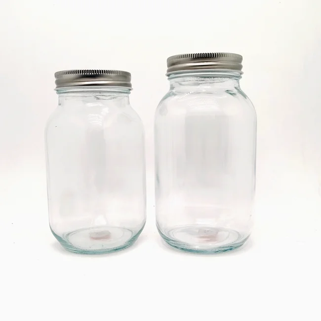 Glass Mayo Jar 4 Oz 8oz 12 Oz 16 Oz 32 Oz 300ml Glass Mason Jar With Metal Lid Wide Mouth
