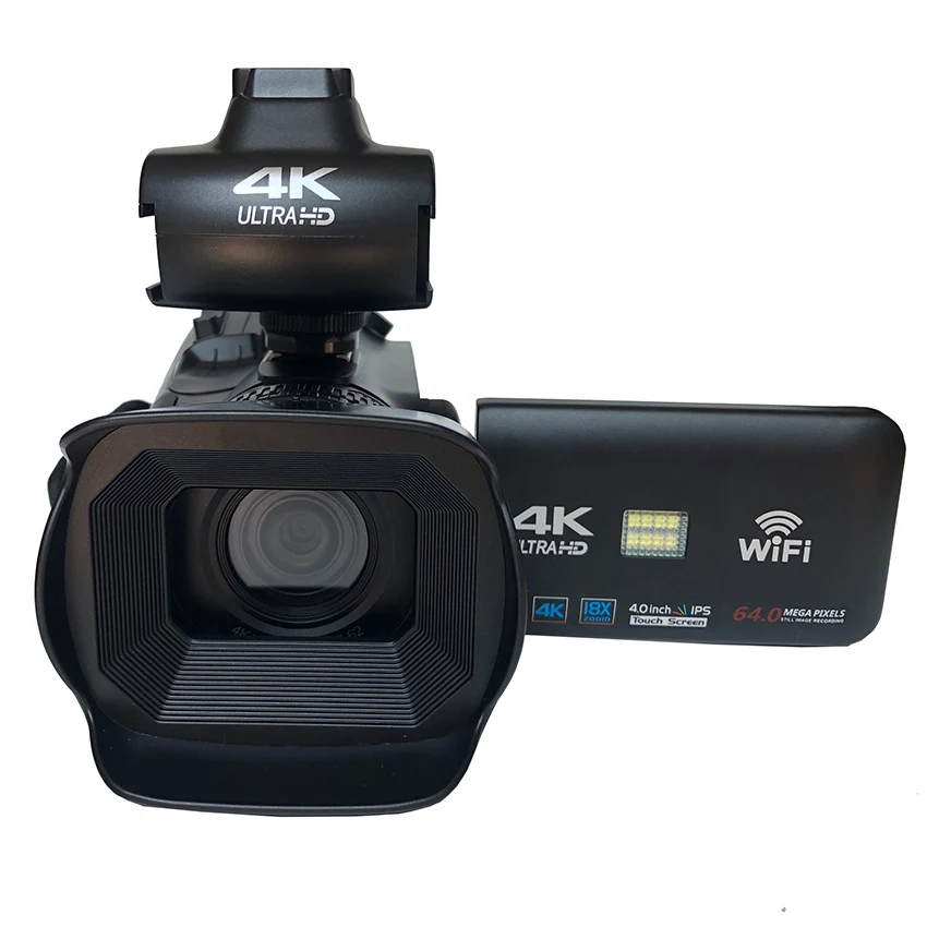 4K Digital Video Camcorder - Auto Focus, 60FPS, 18X Zoom