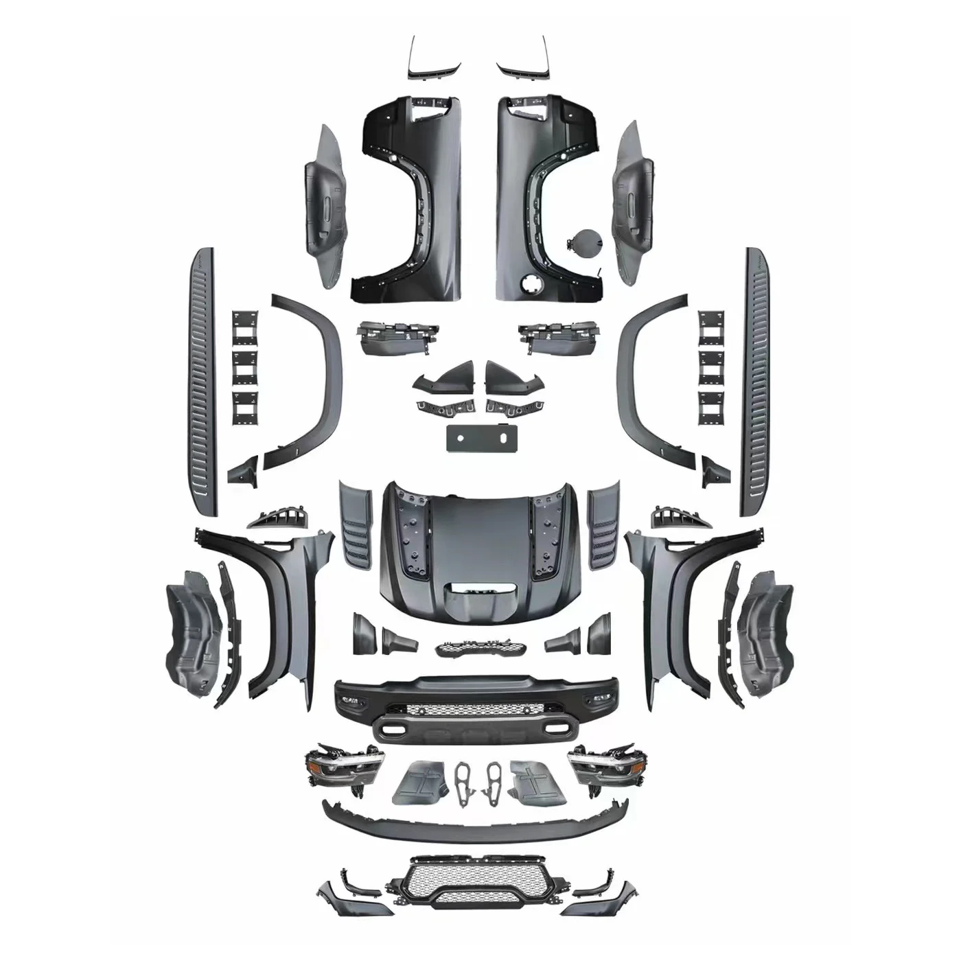 Trx Type Front Bumper Grille Hood Upgrade Bodykit Conversion Kit For