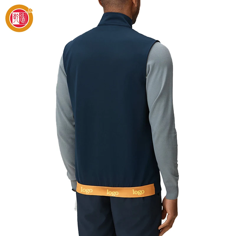 Men's Custom Elastane Patchwork Full Zip Lightweight Softshell Golf Vest Winter New Design Windproof Sleeveless Outer Wear