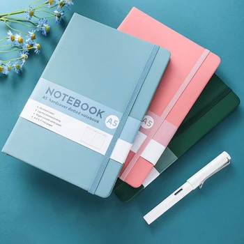 Practical Thickened A5 Business Notebook Simple Notepad Handbook for Meeting Minutes Student Class Notes or Cheat Paper Cover