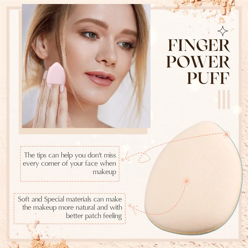 Finger Cosmetic Puff Super Soft Latexfree Beauty Blending Mini Makeup