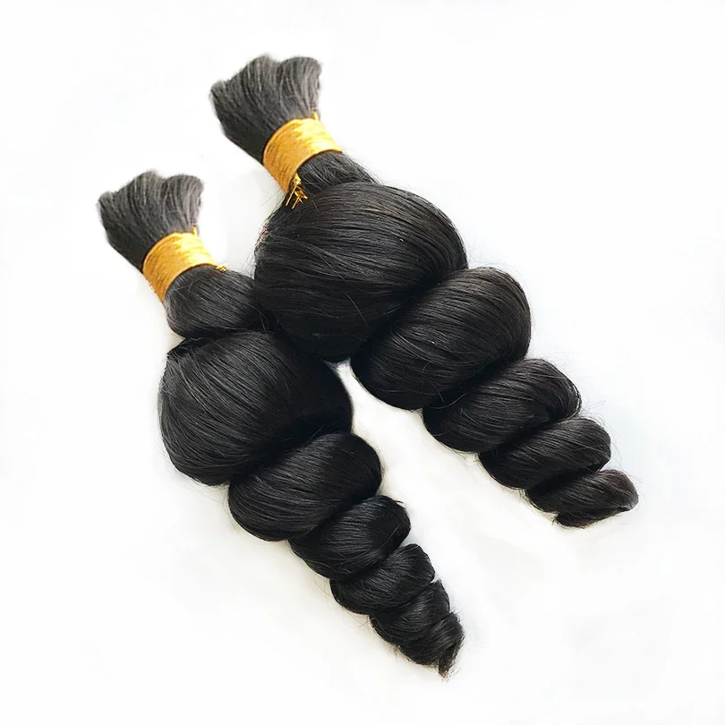 Bulk Human Hair For Braid Wet And Wavy Malaysian Remy Hair Bulks Extensions Bundle For Braiding Natural Color_voghion.com